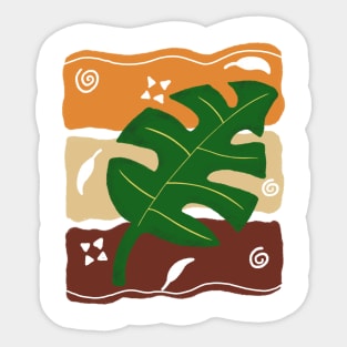 Botanical Abstract Leaf Sticker